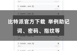 比特派官方下载 举例助记词、密码、指纹等