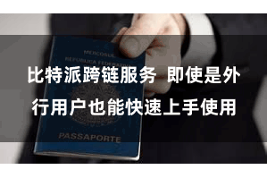 比特派跨链服务  即使是外行用户也能快速上手使用